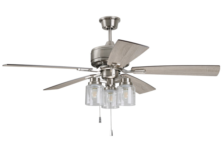 Craftmade Kate KTE52BNK5 Ceiling Fan 52 - Brushed Polished Nickel, Driftwood/Grey Walnut/
