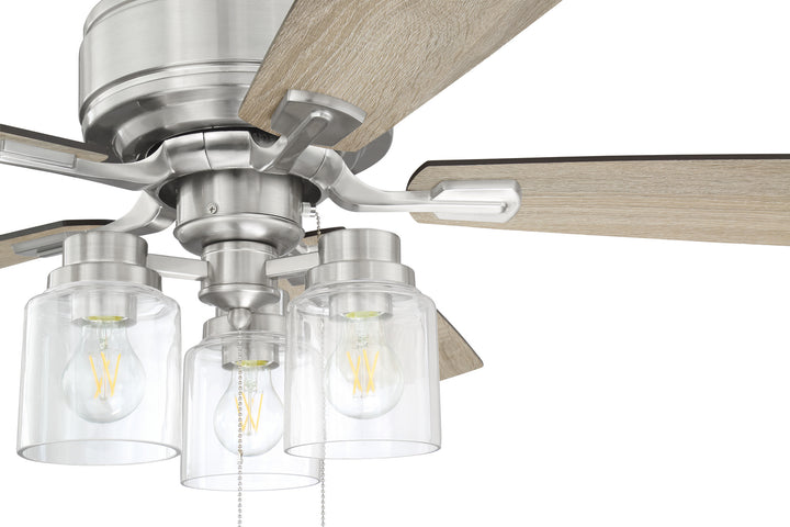 Craftmade Kate KTE52BNK5 Ceiling Fan 52 - Brushed Polished Nickel, Driftwood/Grey Walnut/