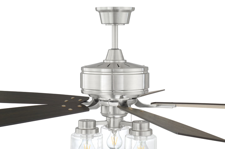 Craftmade Kate KTE52BNK5 Ceiling Fan 52 - Brushed Polished Nickel, Driftwood/Grey Walnut/