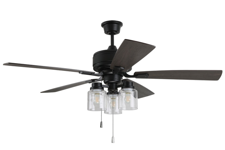 Craftmade Kate KTE52FB5 Ceiling Fan 52 - Flat Black, Black Walnut/Grey Walnut/
