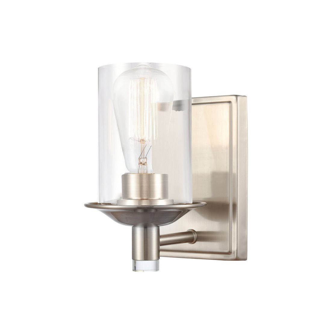 Innovations 417-1W-SN-CL-LED Bath Vanity Light 5 in. wide - Satin Nickel