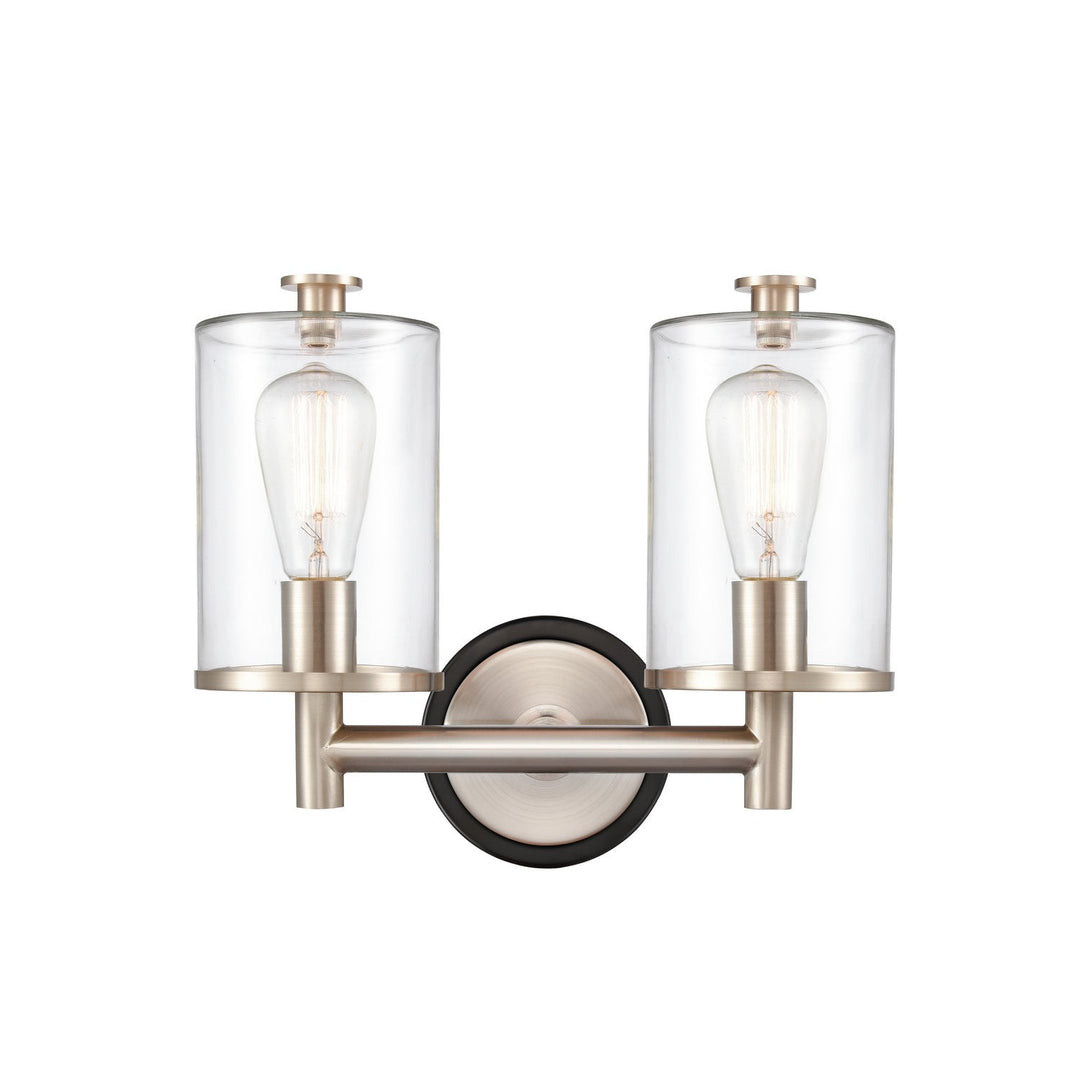 Innovations 418-2W-BSN-CL-LED Bath Vanity Light 14 in. wide - Black Satin Nickel