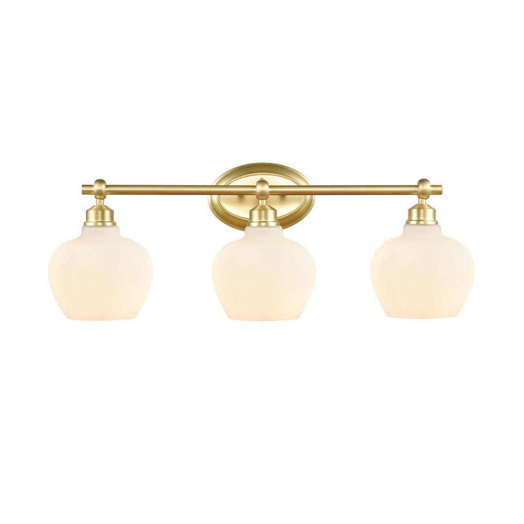 Innovations 438-3W-SB-W Bath Vanity Light 28 in. wide - Satin Brass