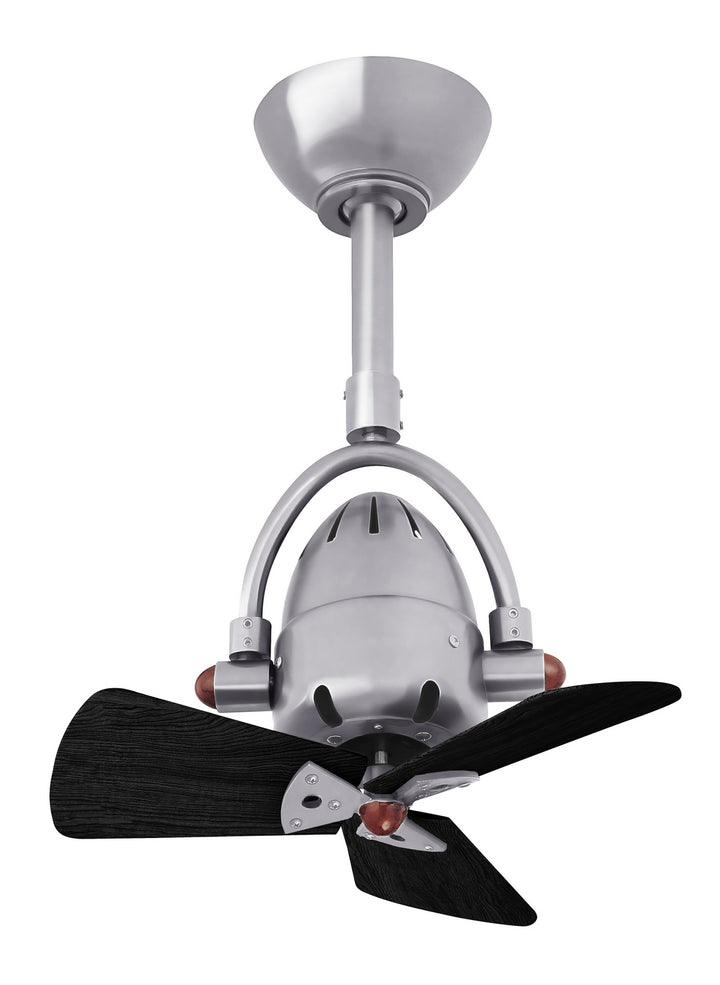 Matthews Fan Company Diane DI-BN-WDBK Ceiling Fan 16 - Brushed Nickel, Matte Black/