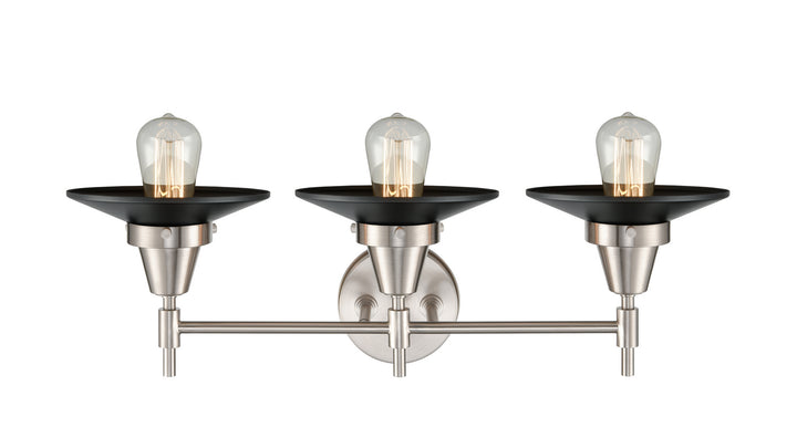 Innovations Caden 447-3W-SN-M6-BK-LED Bath Vanity Light 26 in. wide - Satin Nickel