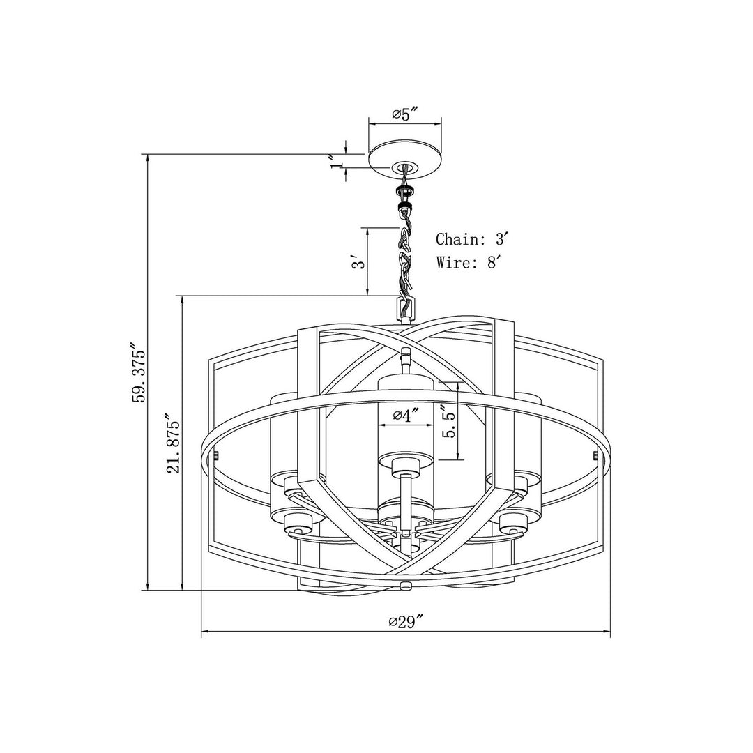 Forte Hyde 2718-06-32 Chandelier Light - Antique Bronze