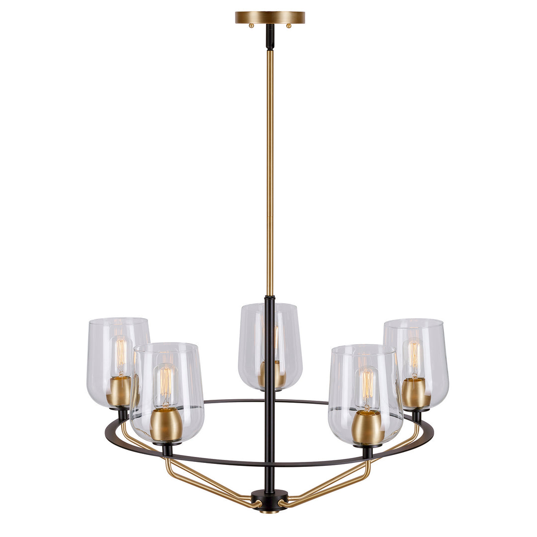 Forte Palmer 2726-05-62 Chandelier Light - Black and Soft Gold