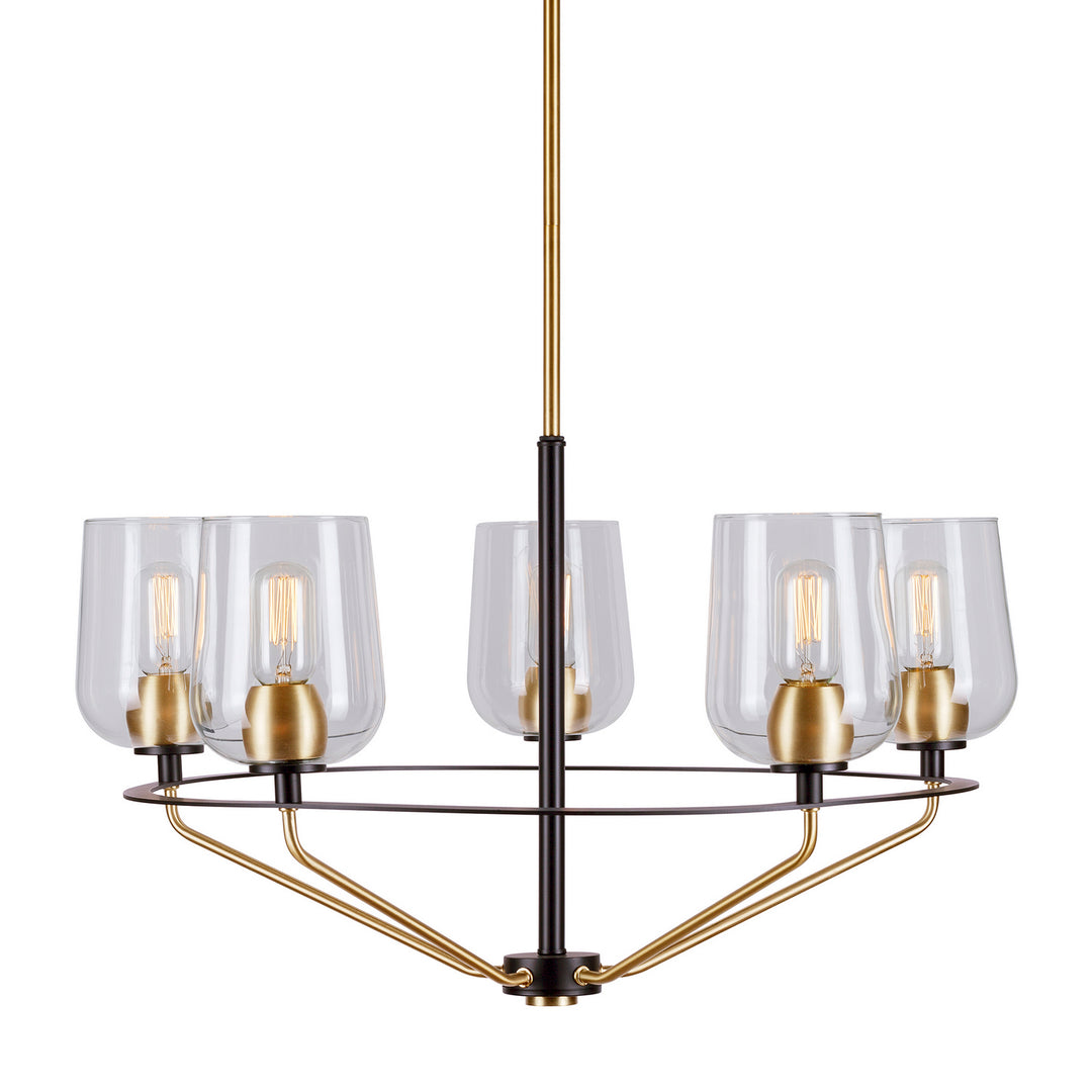 Forte Palmer 2726-05-62 Chandelier Light - Black and Soft Gold