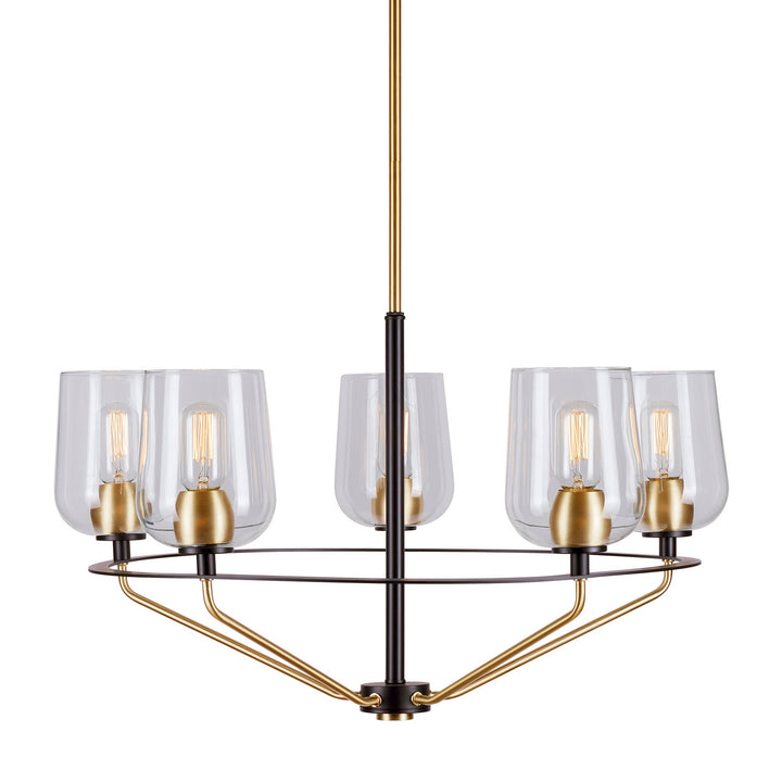Forte Palmer 2726-05-62 Chandelier Light - Black and Soft Gold