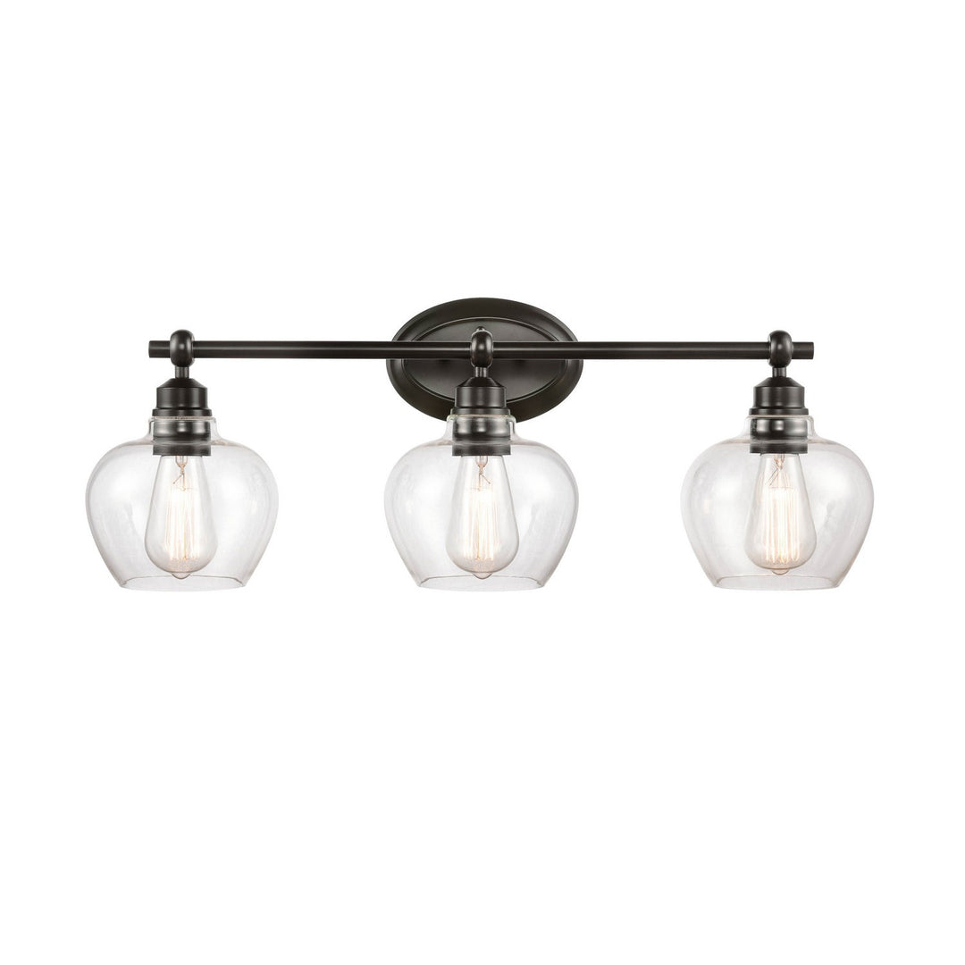 Innovations 438-3W-BK-G4382 Bath Vanity Light 28 in. wide - Matte Black