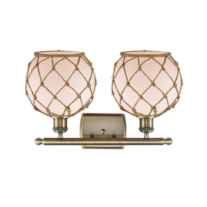 Innovations Ballston 516-2W-AB-G121-8RB-LED Bath Vanity Light 16 in. wide - Antique Brass