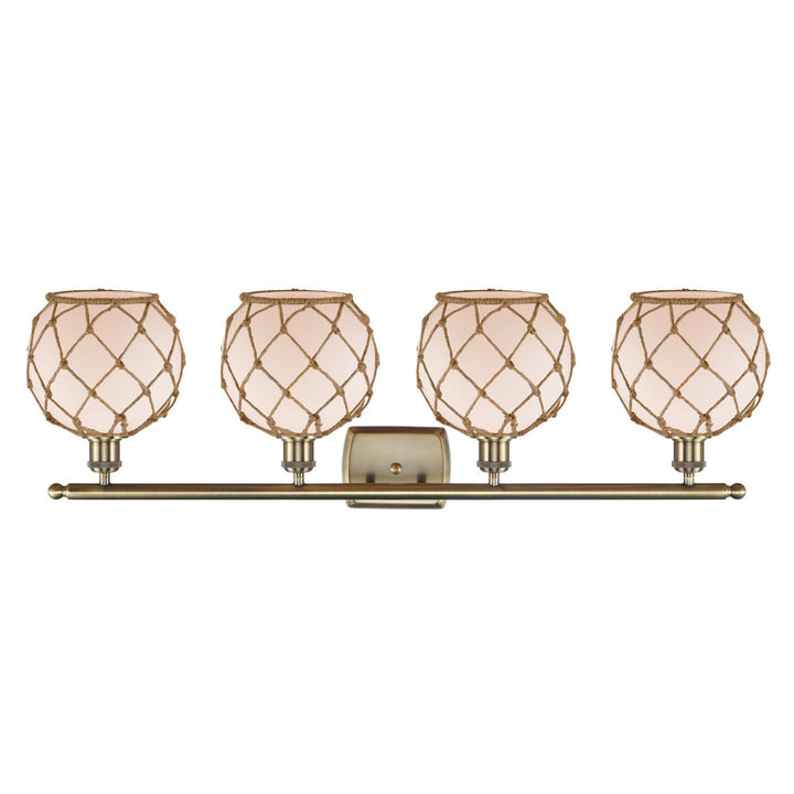 Innovations Ballston 516-4W-AB-G121-8RB Bath Vanity Light 36 in. wide - Antique Brass