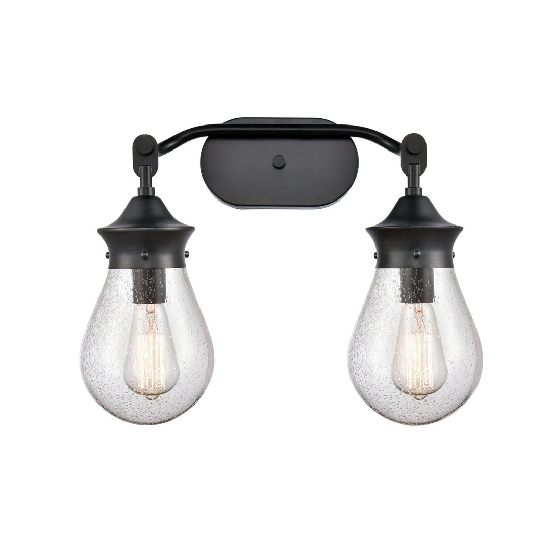 Innovations 414-2W-BK-G4144-6-LED Bath Vanity Light 19 in. wide - Matte Black