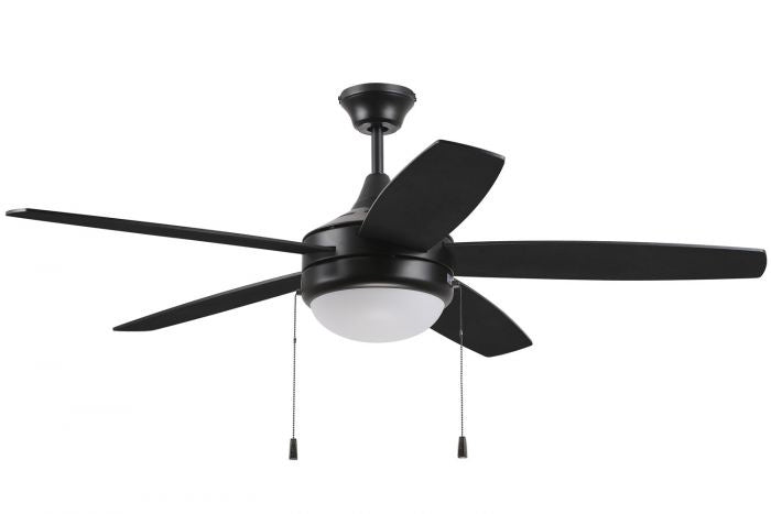 Craftmade Phaze Energy Star 5 Blade EPHA52FB5 Ceiling Fan 52 - Flat Black, Flat Black/Greywood/