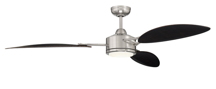 Craftmade Journey JOU64BNK3 Ceiling Fan 64 - Brushed Polished Nickel, Black Walnut/Black Walnut/