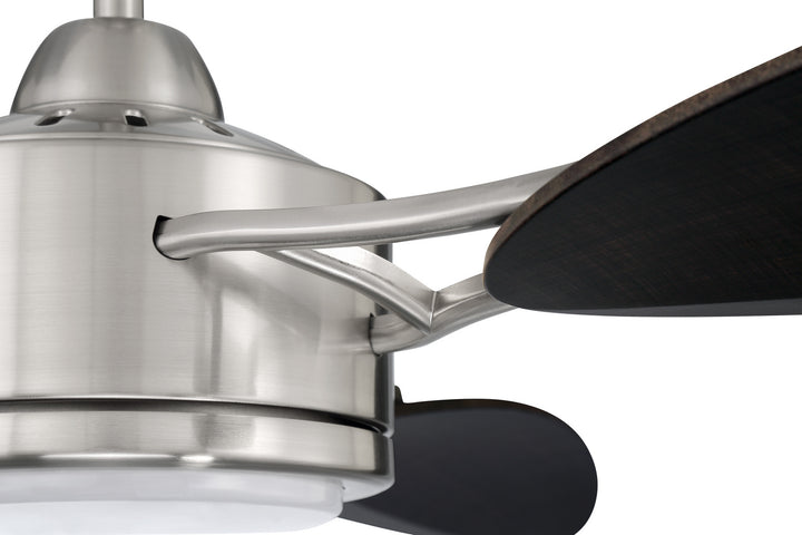 Craftmade Journey JOU64BNK3 Ceiling Fan 64 - Brushed Polished Nickel, Black Walnut/Black Walnut/