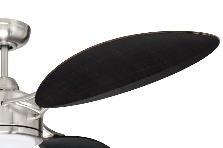 Craftmade Journey JOU64BNK3 Ceiling Fan 64 - Brushed Polished Nickel, Black Walnut/Black Walnut/