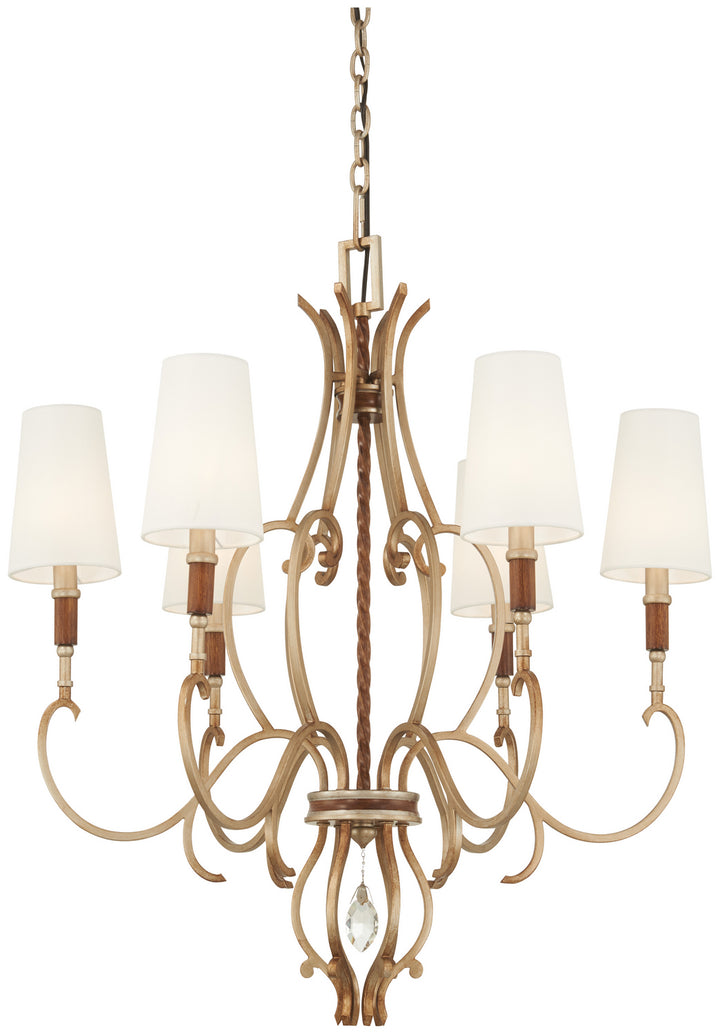 Metropolitan Magnolia Manor N6557-690 Chandelier Light - Pale Gold W/ Distressed Bronze