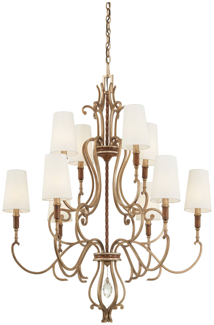Metropolitan Magnolia Manor N6558-690 Chandelier Light - Pale Gold W/ Distressed Bronze