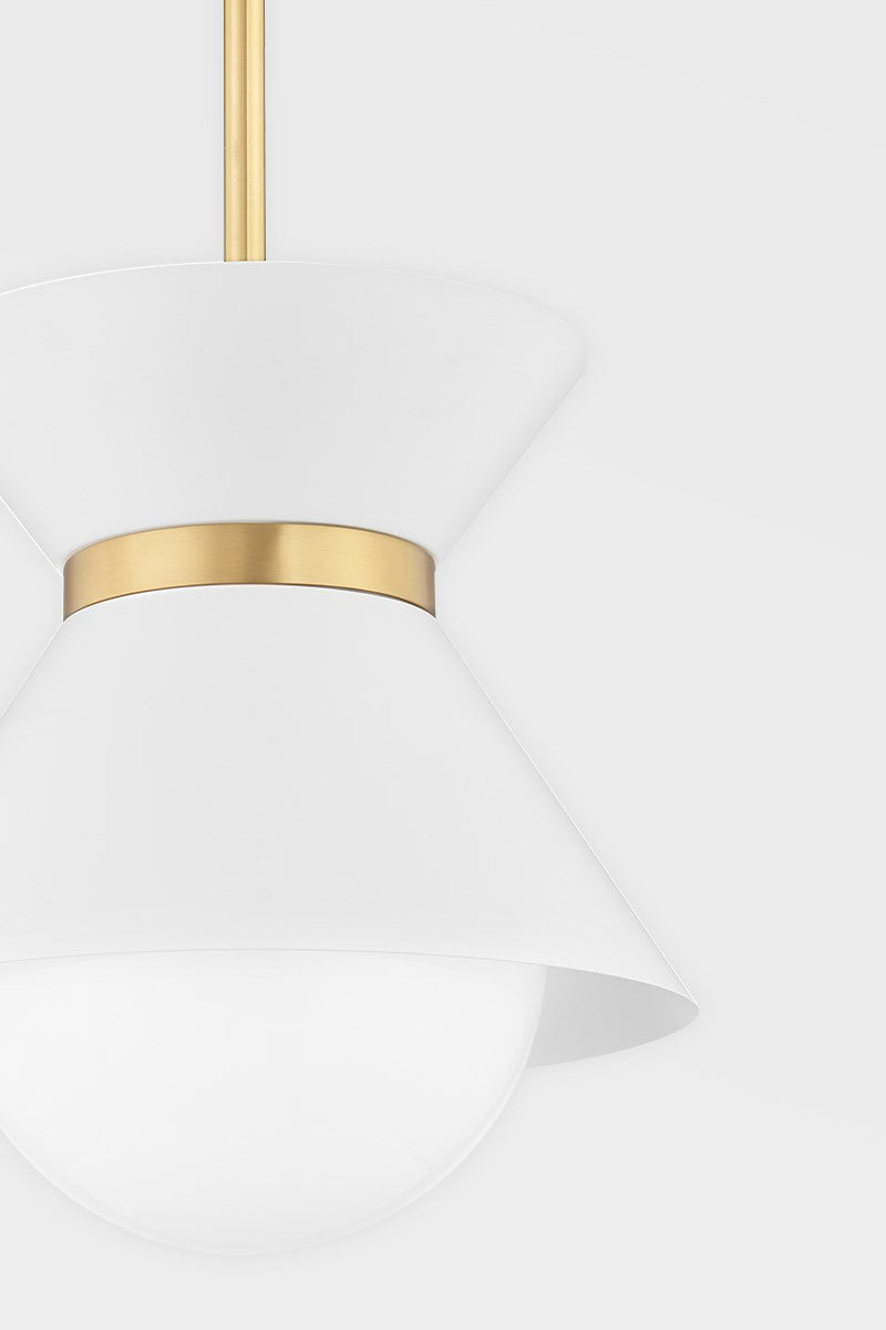 Troy Scout F8615-SWH/PBR Pendant Light - Soft White/Patina Brass