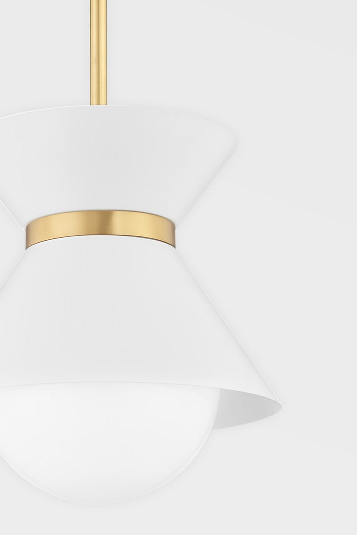 Troy Scout F8615-SWH/PBR Pendant Light - Soft White/Patina Brass