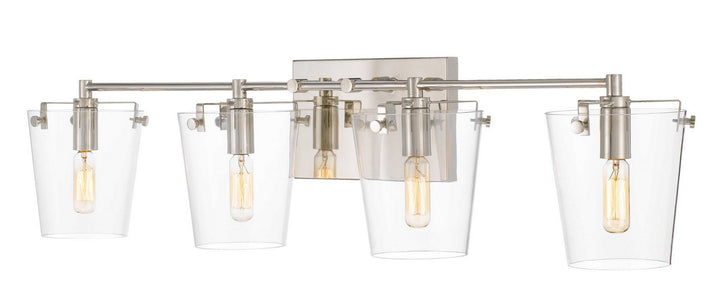 Varaluz Arlo 351B04BLPN Bath Vanity Light 32 in. wide - Black/Polished Nickel