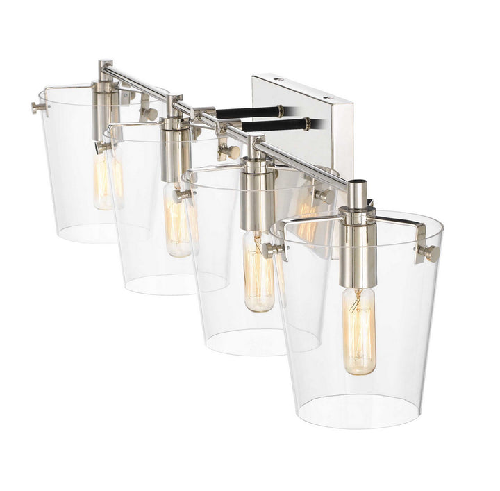 Varaluz Arlo 351B04BLPN Bath Vanity Light 32 in. wide - Black/Polished Nickel