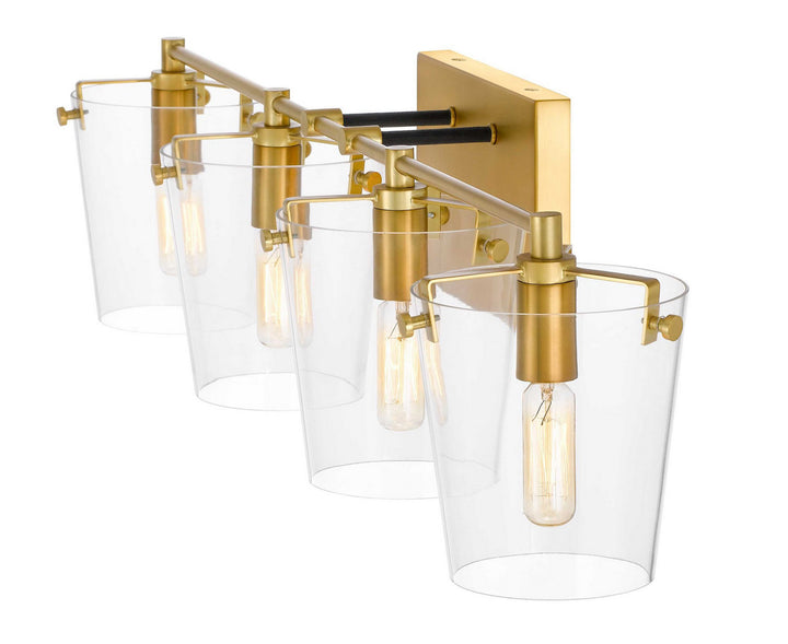 Varaluz Arlo 351B04BLSB Bath Vanity Light 32 in. wide - Black/Satin Brass