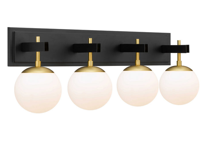 Varaluz Allie 352B04BLSB Bath Vanity Light 31 in. wide - Black/Satin Brass