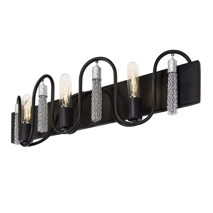 Varaluz Darden 354B03MBCH Bath Vanity Light 28 in. wide - Matte Black/Painted Chrome