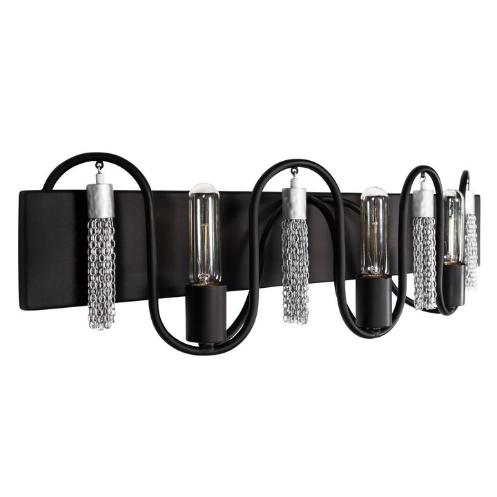 Varaluz Darden 354B03MBCH Bath Vanity Light 28 in. wide - Matte Black/Painted Chrome