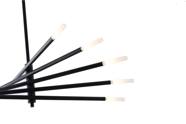 Bethel International DU161C30BK Chandelier Light - Iron & Glass