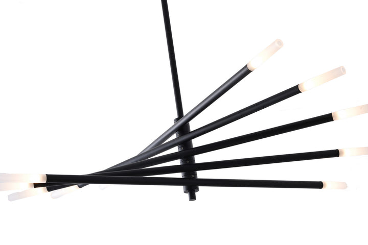 Bethel International DU161C30BK Chandelier Light - Iron & Glass