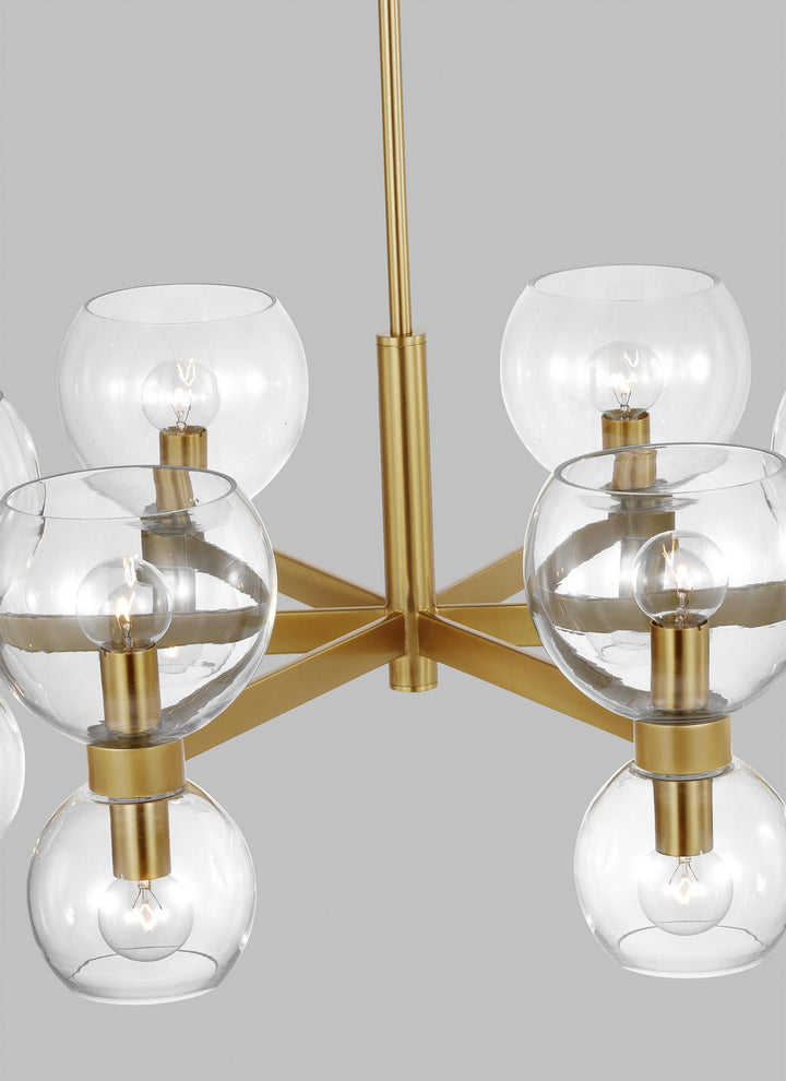 Visual Comfort Studio Londyn KSC10212BBSCG Chandelier Light - Burnished Brass with Clear Glass