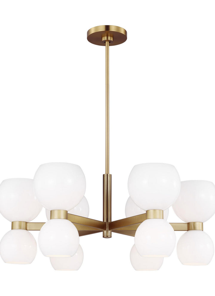Visual Comfort Studio Londyn KSC10212BBSMG Chandelier Light - Burnished Brass with Milk White Glass