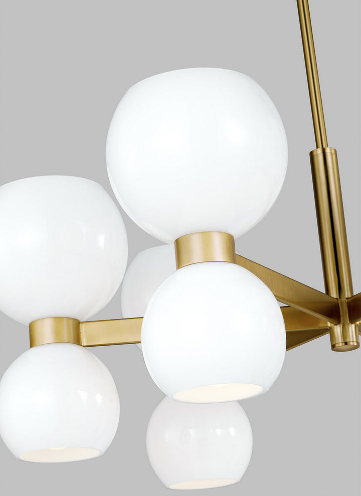Visual Comfort Studio Londyn KSC10212BBSMG Chandelier Light - Burnished Brass with Milk White Glass