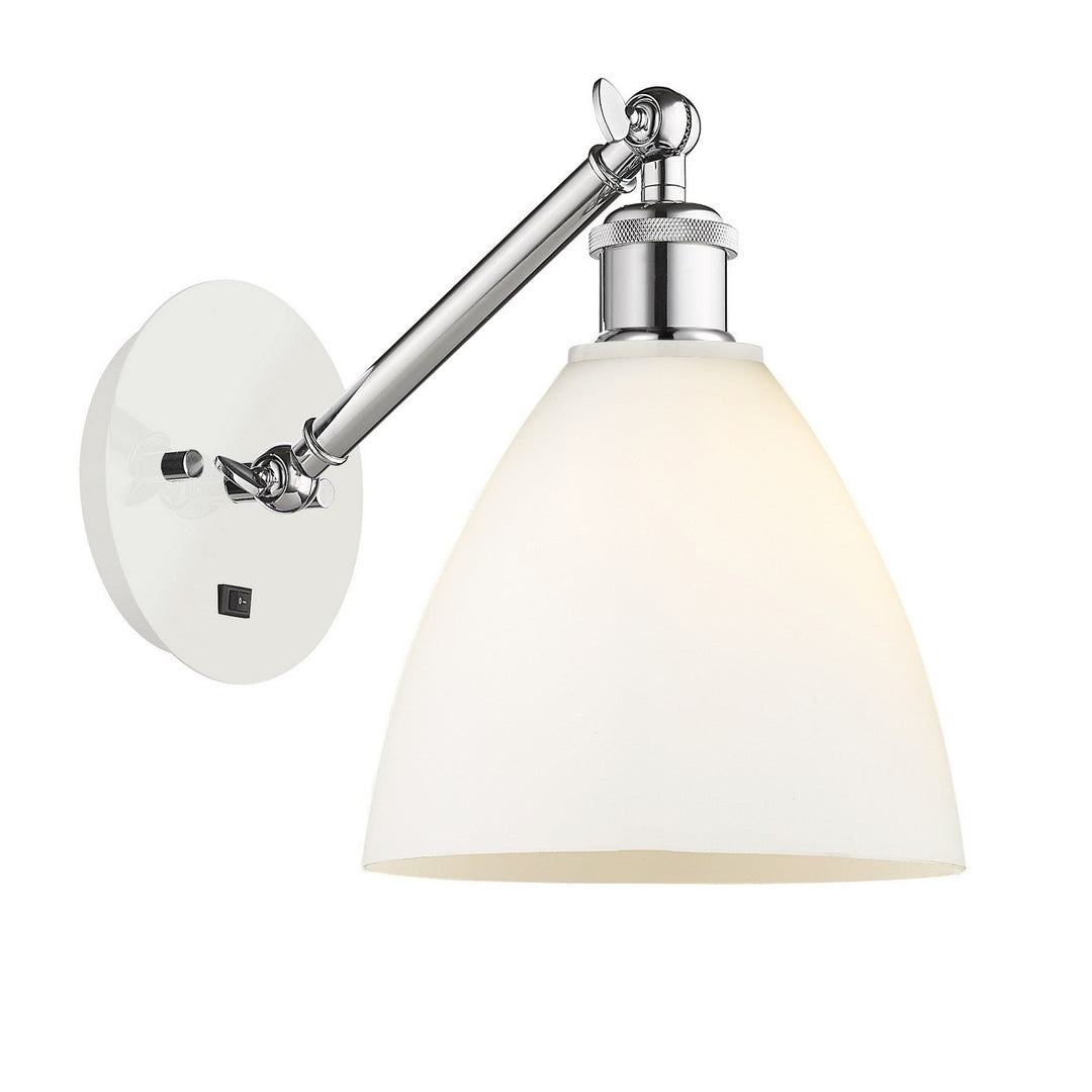 Innovations Ballston 317-1W-WPC-GBD-751 Wall Sconce Light - White and Polished Chrome