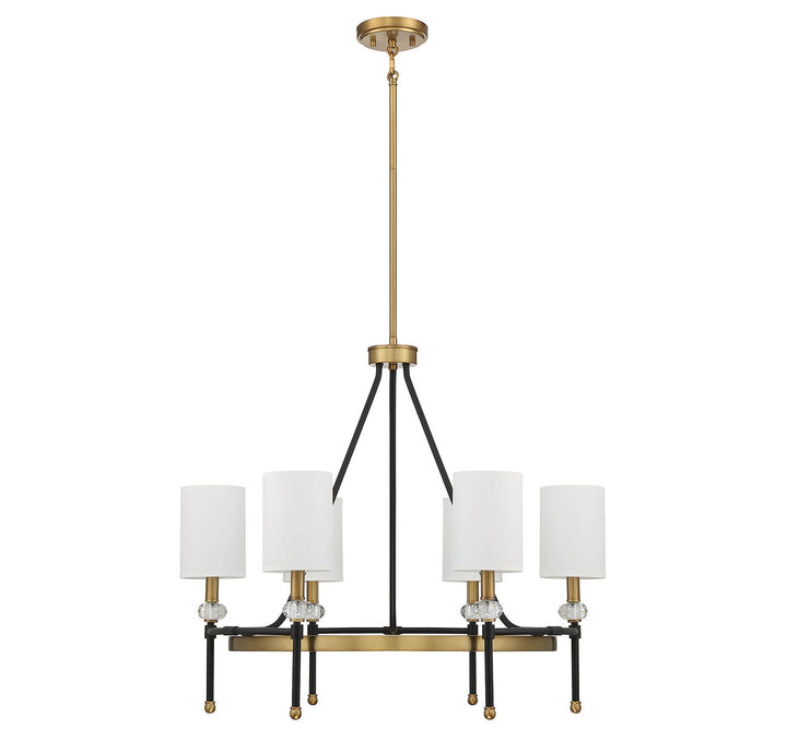 Savoy House Tivoli 1-1893-6-143 Chandelier Light - Matte Black with Warm Brass Accents