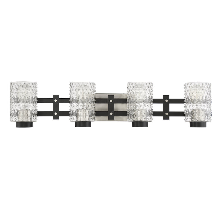 Savoy House Colt 8-1909-4-66 Bath Vanity Light 32 in. wide - Matte Black with Satin Nickel