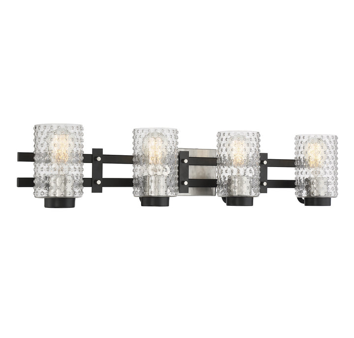 Savoy House Colt 8-1909-4-66 Bath Vanity Light 32 in. wide - Matte Black with Satin Nickel