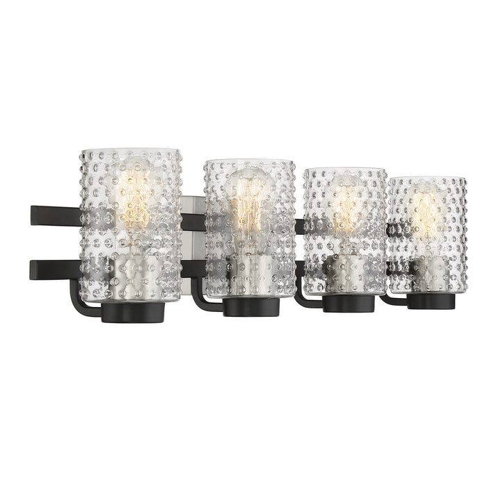 Savoy House Colt 8-1909-4-66 Bath Vanity Light 32 in. wide - Matte Black with Satin Nickel