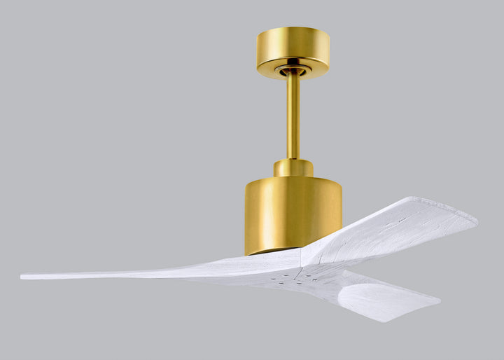 Matthews Fan Company Nan NK-BRBR-MWH-42 Ceiling Fan - Brushed Brass, Matte White/