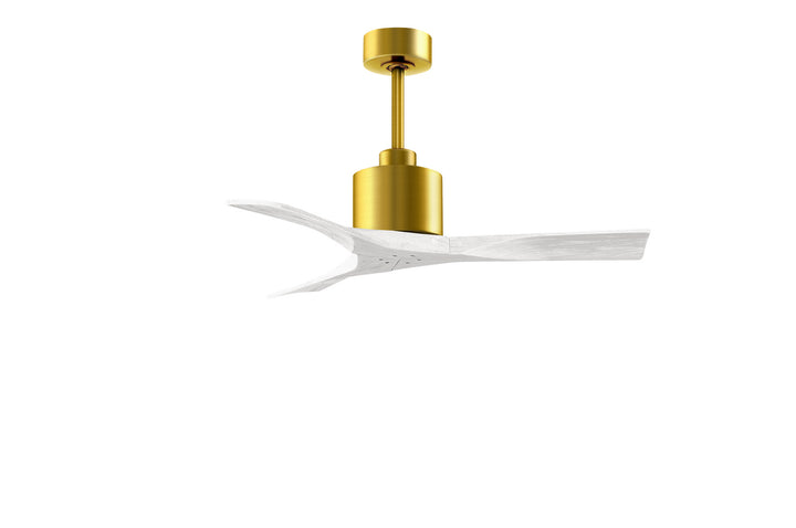 Matthews Fan Company Nan NK-BRBR-MWH-42 Ceiling Fan - Brushed Brass, Matte White/