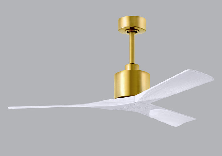 Matthews Fan Company Nan NK-BRBR-MWH-52 Ceiling Fan - Brushed Brass, Matte White/