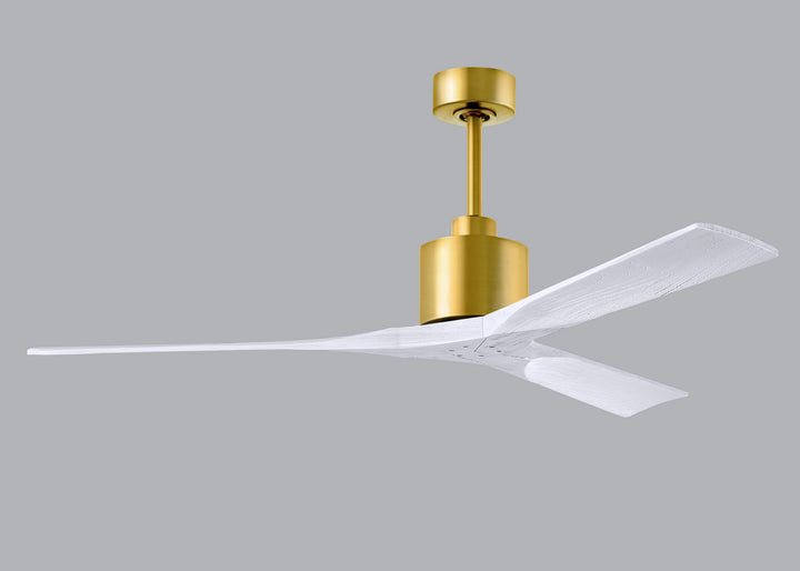 Matthews Fan Company Nan NK-BRBR-MWH-60 Ceiling Fan - Brushed Brass, Matte White/