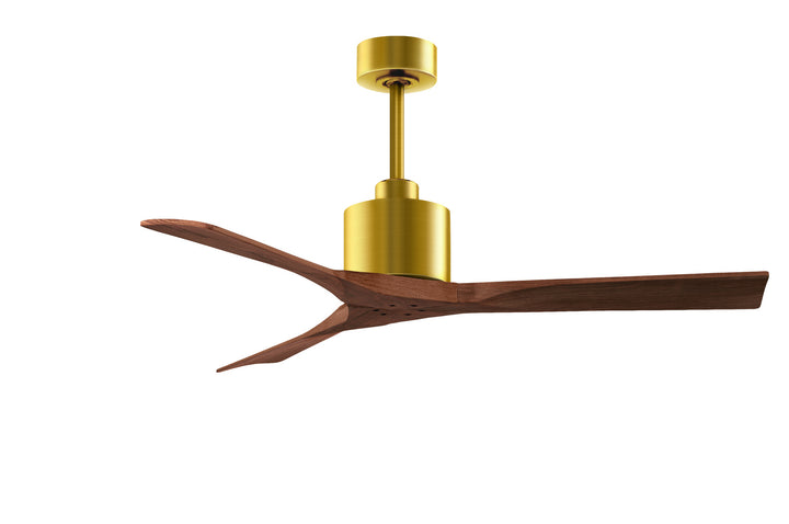 Matthews Fan Company Nan NK-BRBR-WA-52 Ceiling Fan - Brushed Brass, Walnut/