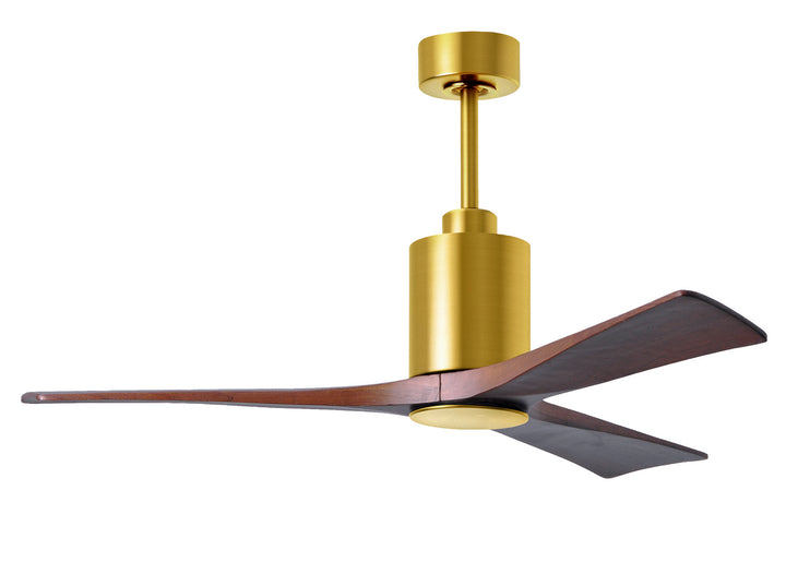 Matthews Fan Company Patricia PA3-BRBR-WA-52 Ceiling Fan - Brushed Brass, Walnut Tone/