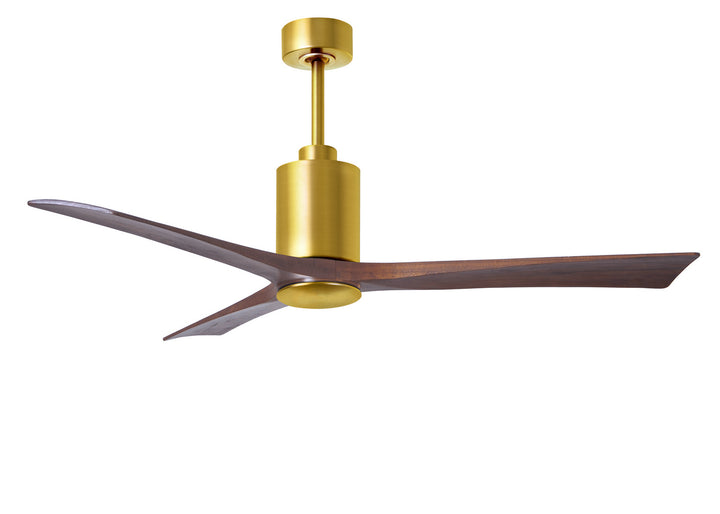 Matthews Fan Company Patricia PA3-BRBR-WA-60 Ceiling Fan - Brushed Brass, Walnut Tone/
