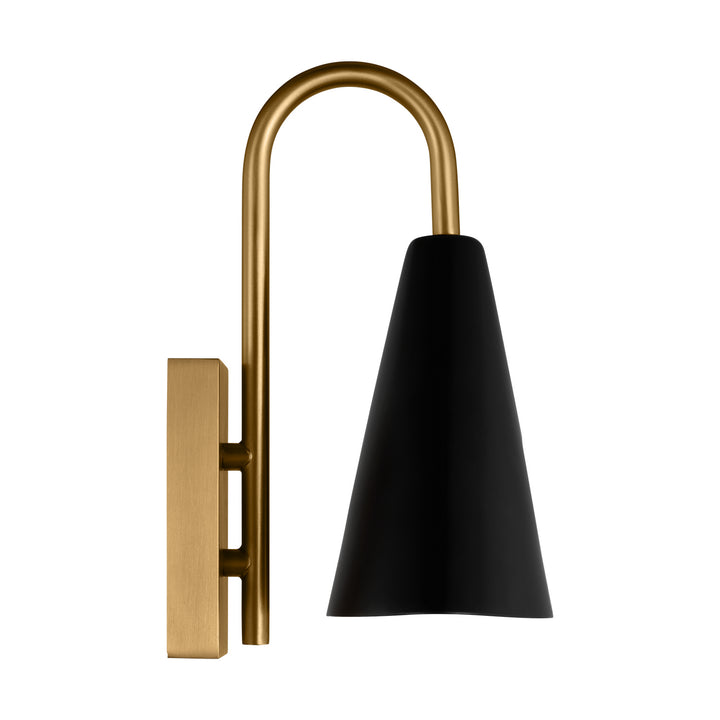 Visual Comfort Studio Cambre KW1131MBKBBS-L1 Wall Light - Midnight Black and Burnished Brass