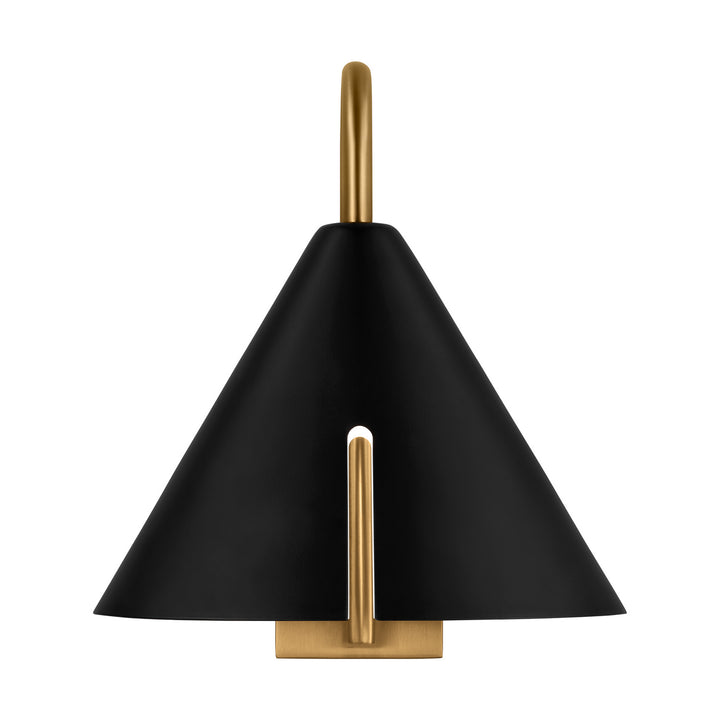 Visual Comfort Studio Cambre KW1131MBKBBS-L1 Wall Light - Midnight Black and Burnished Brass